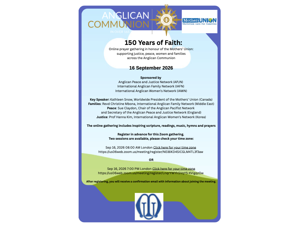 You are currently viewing Online prayer with the Mothers’ Union: celebrating 150 years